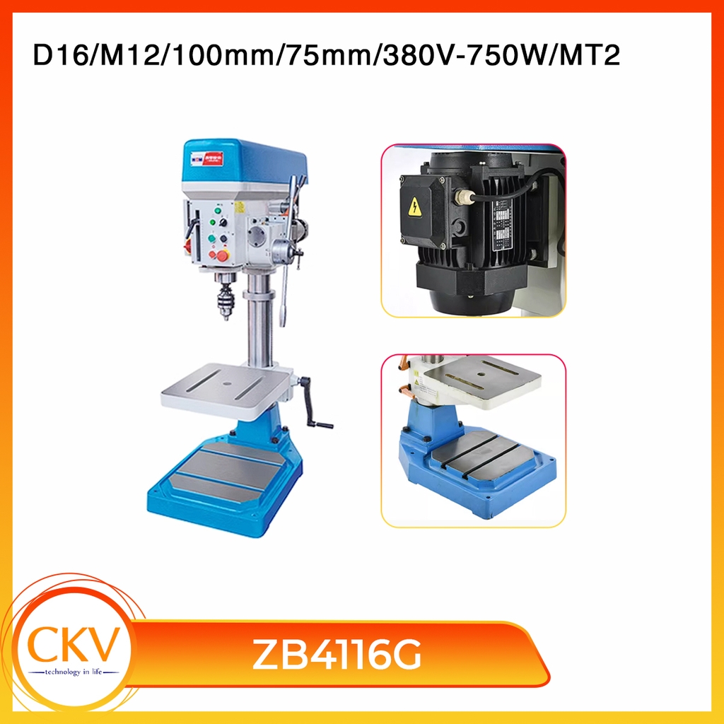 Máy khoan bàn & taro bán tự động ZB4116G/D16/M12/380V-750W/MT2