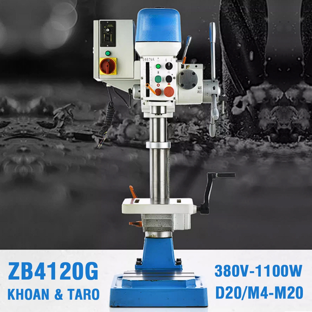 Máy khoan bàn & taro bán tự động ZB4120G/D20/M20/380V-1100W/MT2