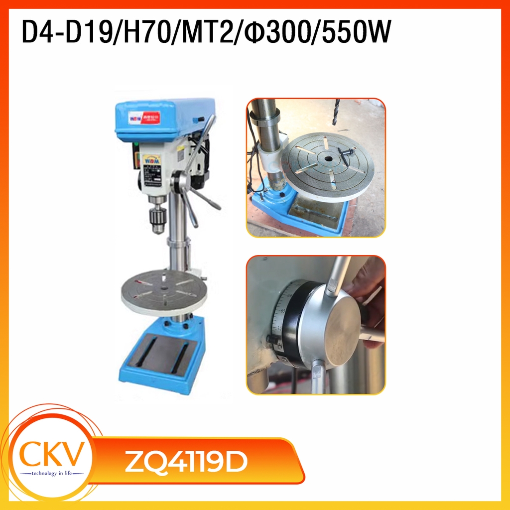 Máy khoan để bàn ZQ4119D - D19/H70/MT2/Bàn làm việc tròn Φ300/550W