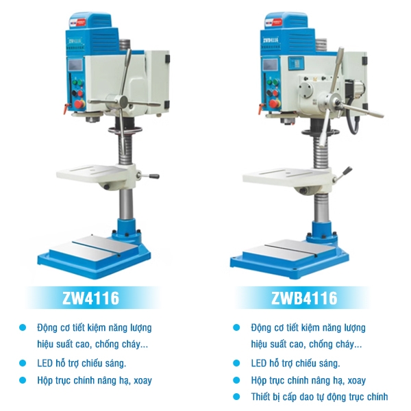 Máy khoan & taro bán tự động ZWB4116 D16/M10/H70/MT2/250x250/1.5KW/90W