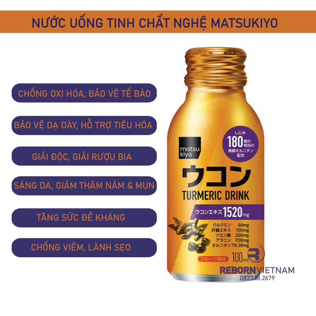 Nước nghệ Matsukyio tumeric drink (lốc 6 chai x 100ml)