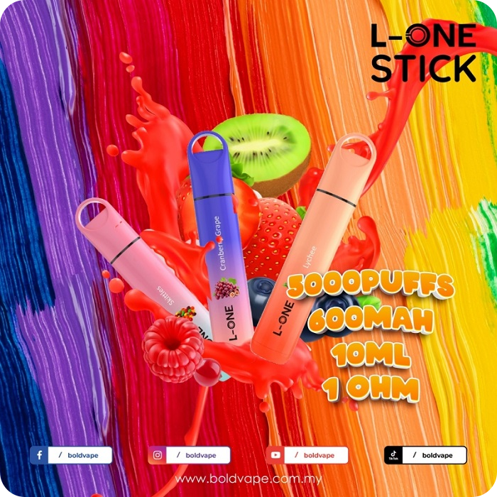 L-ONE Stick 5000 puffs 12 vị | 3%-5% | 12ml | 650mAh | USB Type C | Authentic