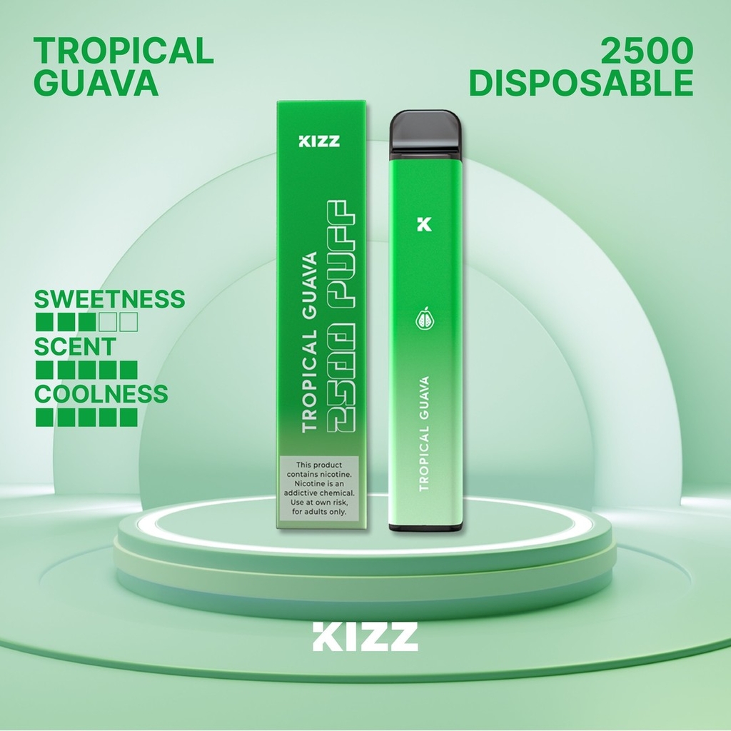 KIZZ Disposable 2500 puffs 16 vị | 2%-3%-5% | 8ml | Mesh coil | 650mAh | USB Type C | vapeland.vn