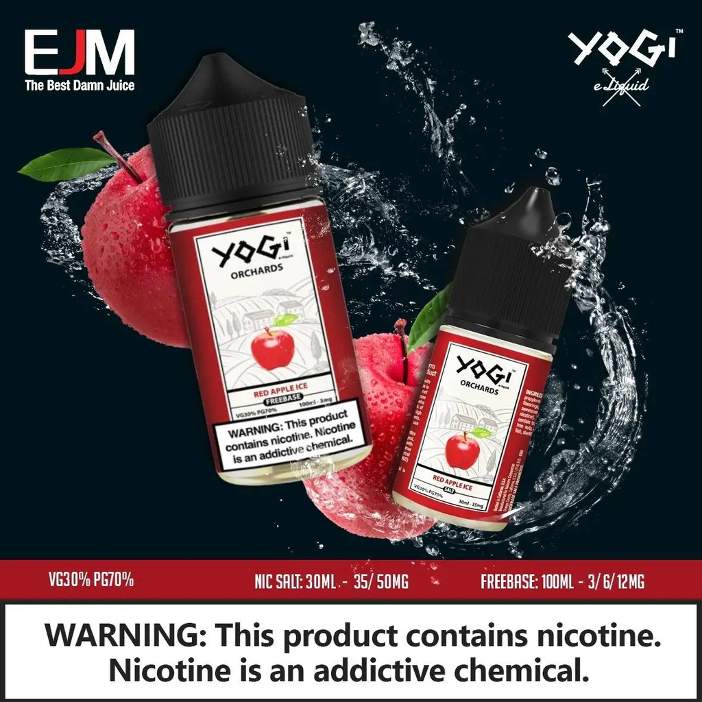 YOGI Orchards 100ml - Red Apple Ice Freebase Ejuice