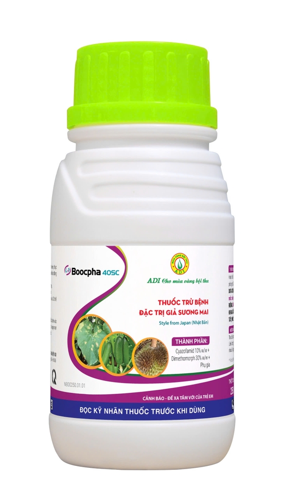 THUỐC TRỪ BỆNH BOOCPHA 40SC ĐẶC TRỊ SƯƠNG MAI, GIẢ SƯƠNG MAI (NẤM BAY, THỐI TRÁI)