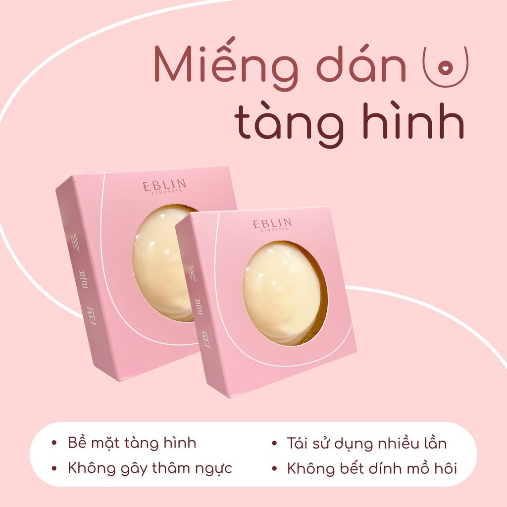 Miếng Dán Ngực Tự Thân Miếng Dán Ti Tàng Hình Độ Bám Dính Cực Cao EBLIN - Hộp 3 cặp