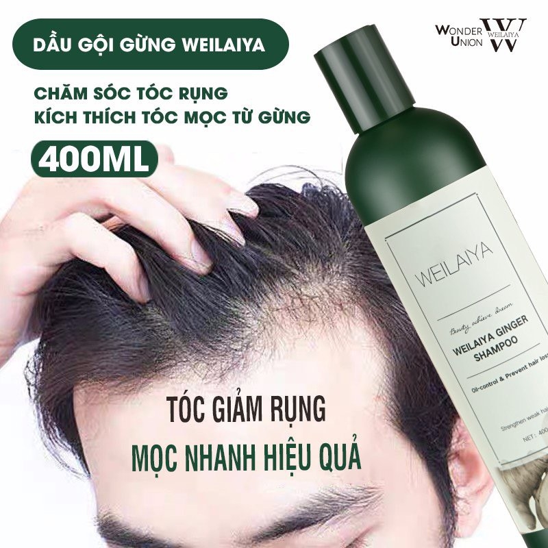 Bộ Dầu Gội - Xả Gừng Weilaiya (Tóc Dầu, Bết) + Tặng mini gội xả