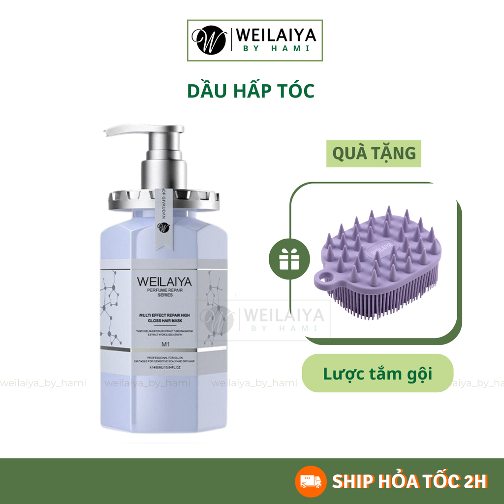 [Deal 1-DHT] Dầu Hấp Tóc Weilaiya 450ml + Tặng Lược Tắm Gội 2in1