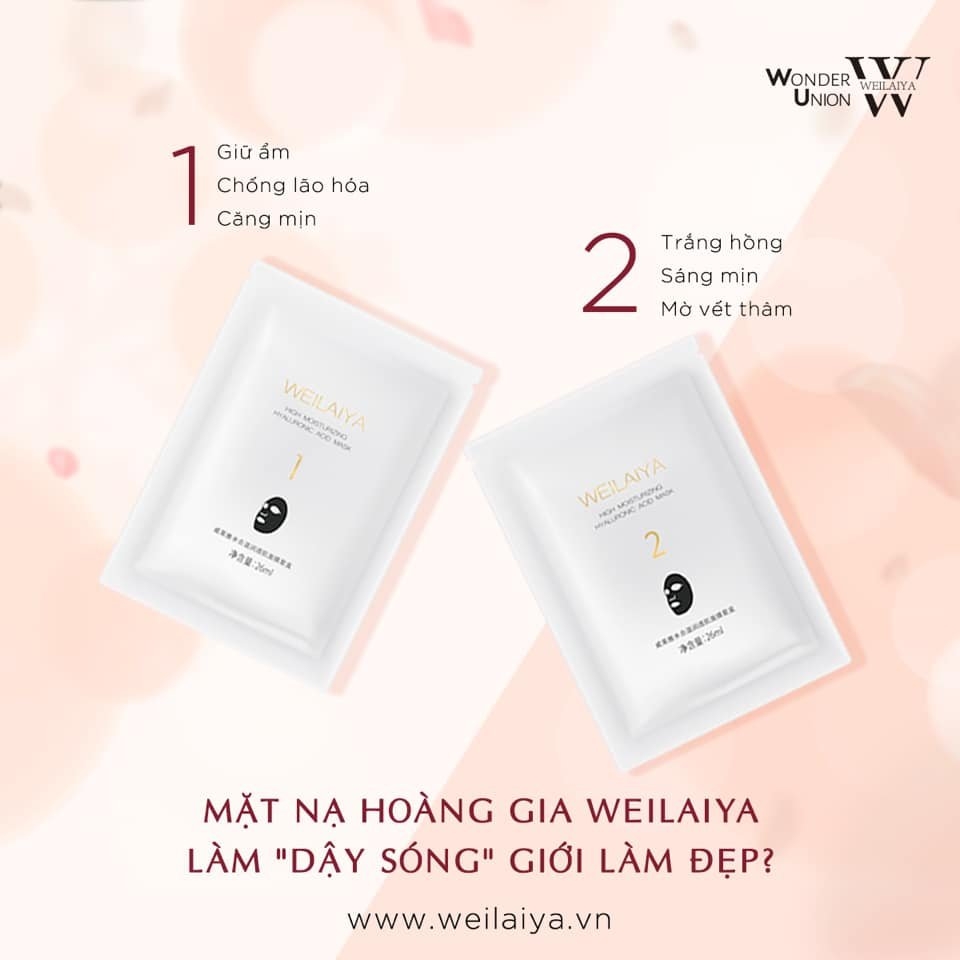 Mặt Nạ Hoàng Gia Weilaiya Cấp Ẩm, Dưỡng Da  Trắng Sáng - Hộp 28 miếng