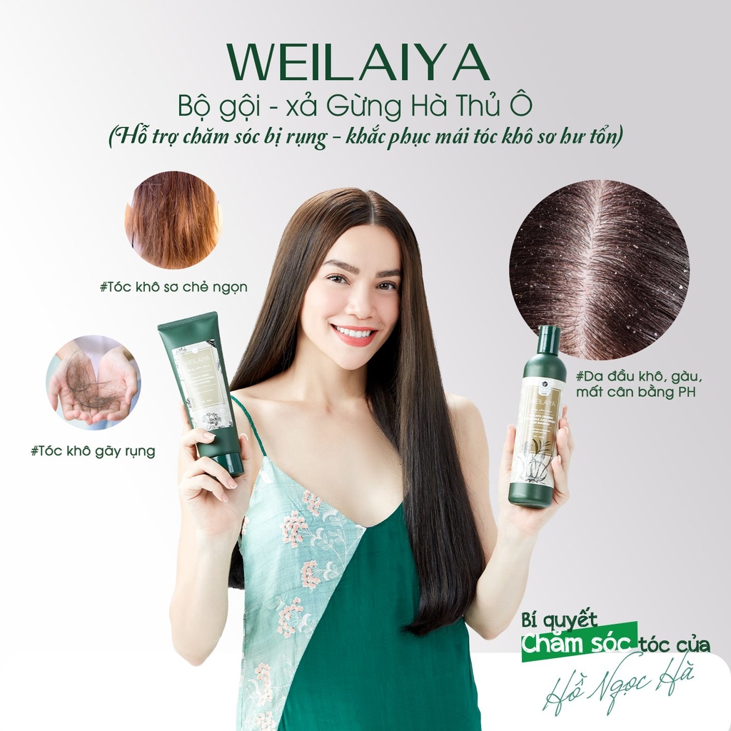 Bộ Gội Xả Gừng HTO Weilaiya (400ml + 250ml) + Tặng set mini