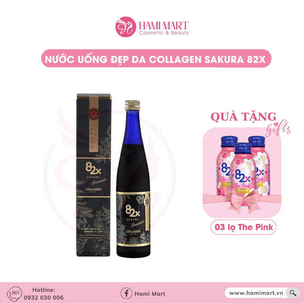 82X Sakura Collagen Premium Chai 500ml + Quà tặng