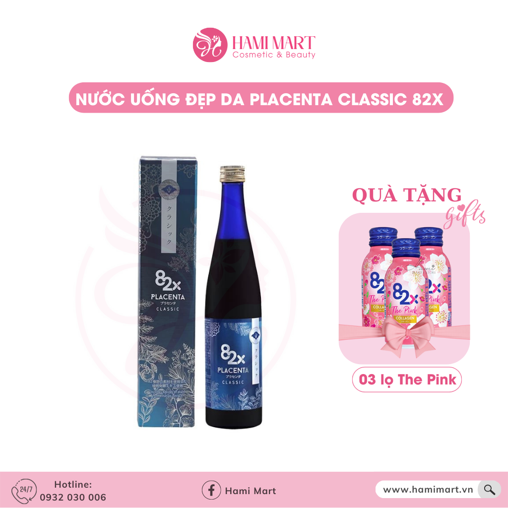 82X Placenta Classic Nhật Bản Chai 500ml + Quà tặng