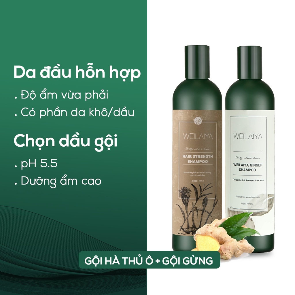 Dầu Gội Chiết Xuất Gừng Weilaiya Hair Strength Shampoo Dành Cho Tóc Dầu