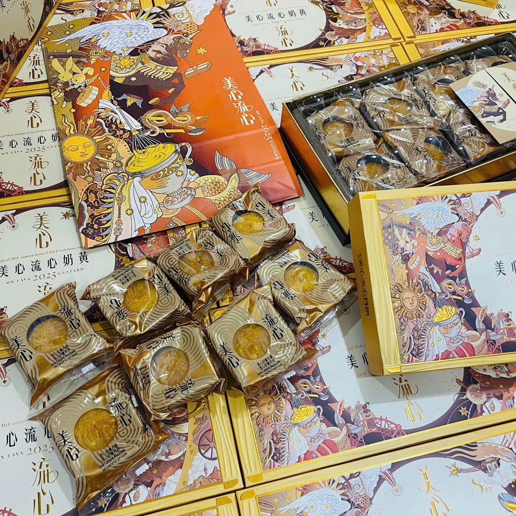 [Mẫu 2025] Bánh Trung Thu Mx Lava Custard Hong Kong - Hộp 8 Bánh