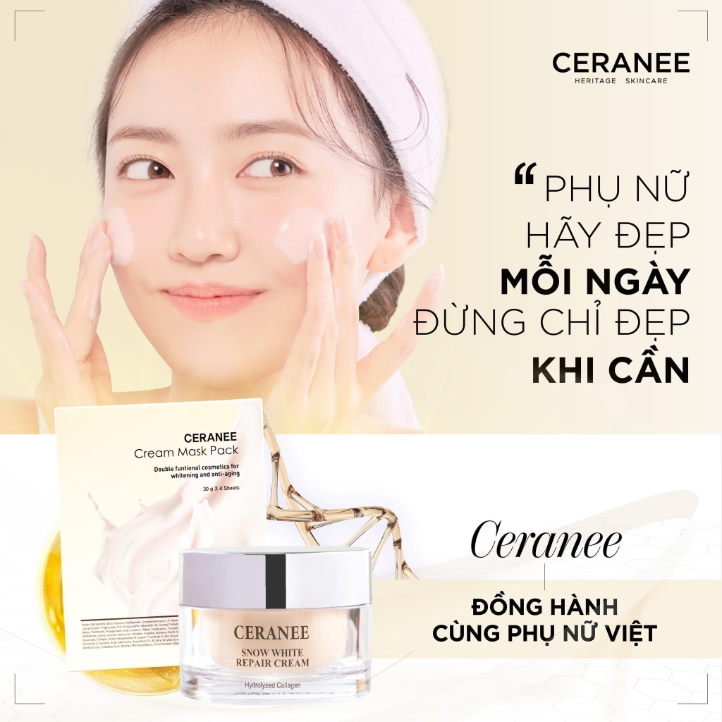 Bộ Dưỡng Da Combo Mặt Nạ + Kem Dưỡng Da Ceranee