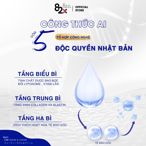 Kem Dưỡng Da 82X AI Stem Cell Cream cao cấp Nhật Bản