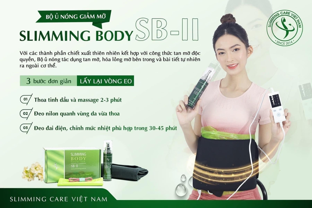 Bộ Ủ Nóng Tan Mỡ Slimming Body SB2 Bản Đai Điện Cải Tiến - Bảo hành đai 6 tháng