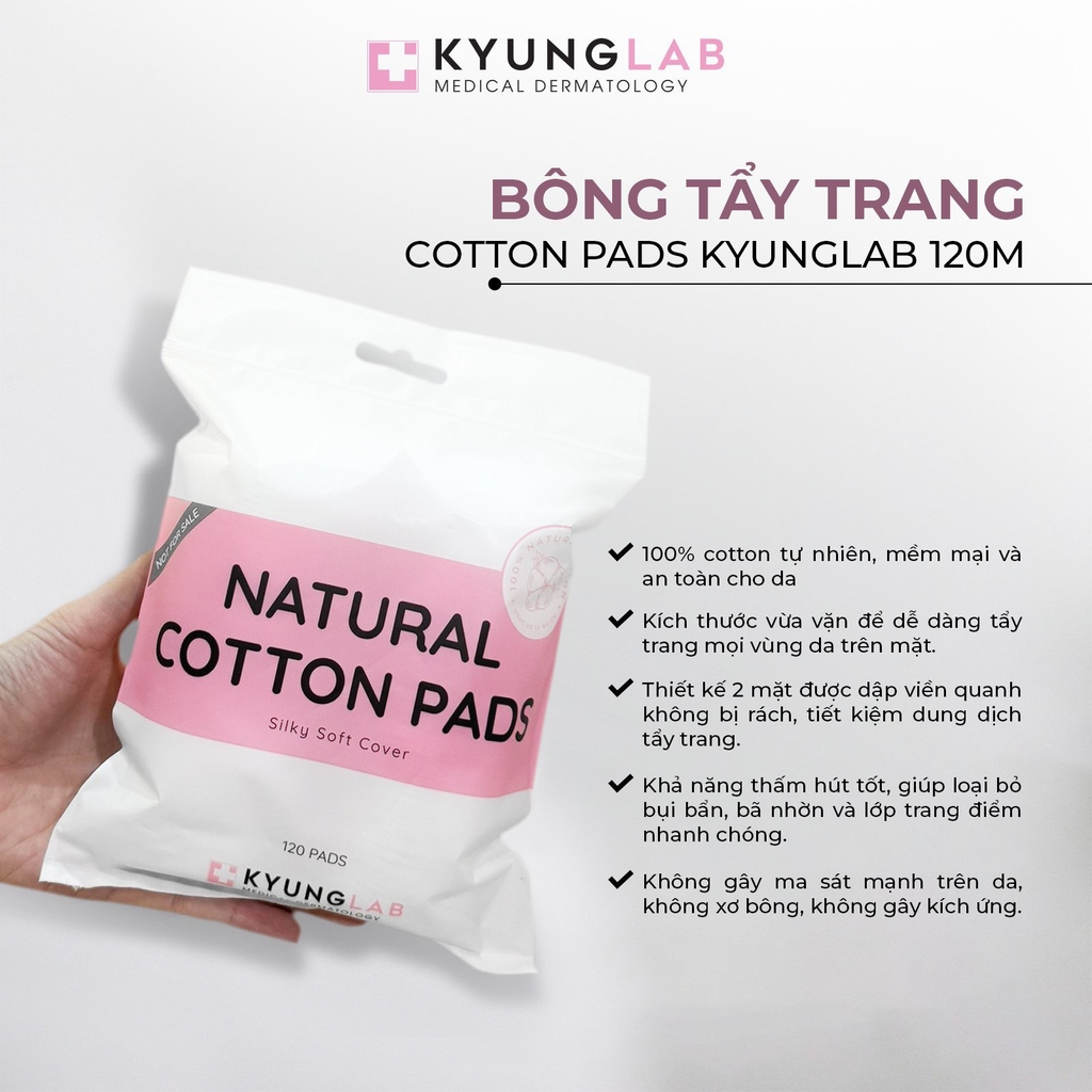 Bông Tẩy Trang Cotton Pad Kyunglab Gói 120 Miếng