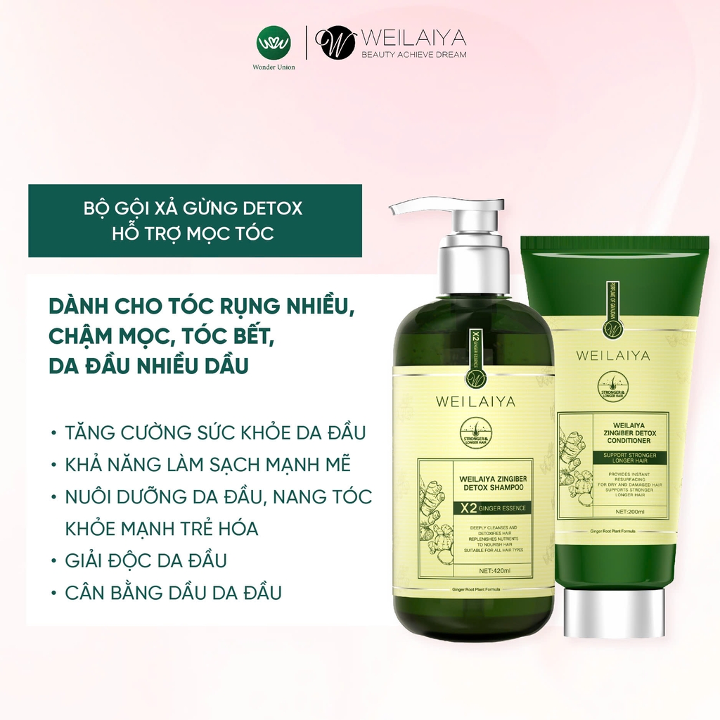 [Hộp Trắng] Sét Quà Gội Xả Gừng Luxury Xanh Detox Da Đầu X2 Mọc Tóc