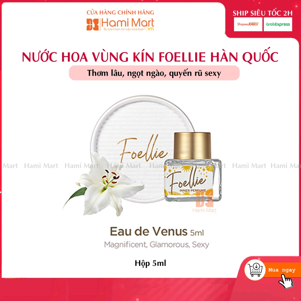 Nước Hoa Vùng Kín Foellie Venus Inner Pefume 5ml (Mẫu Hộp Tròn)