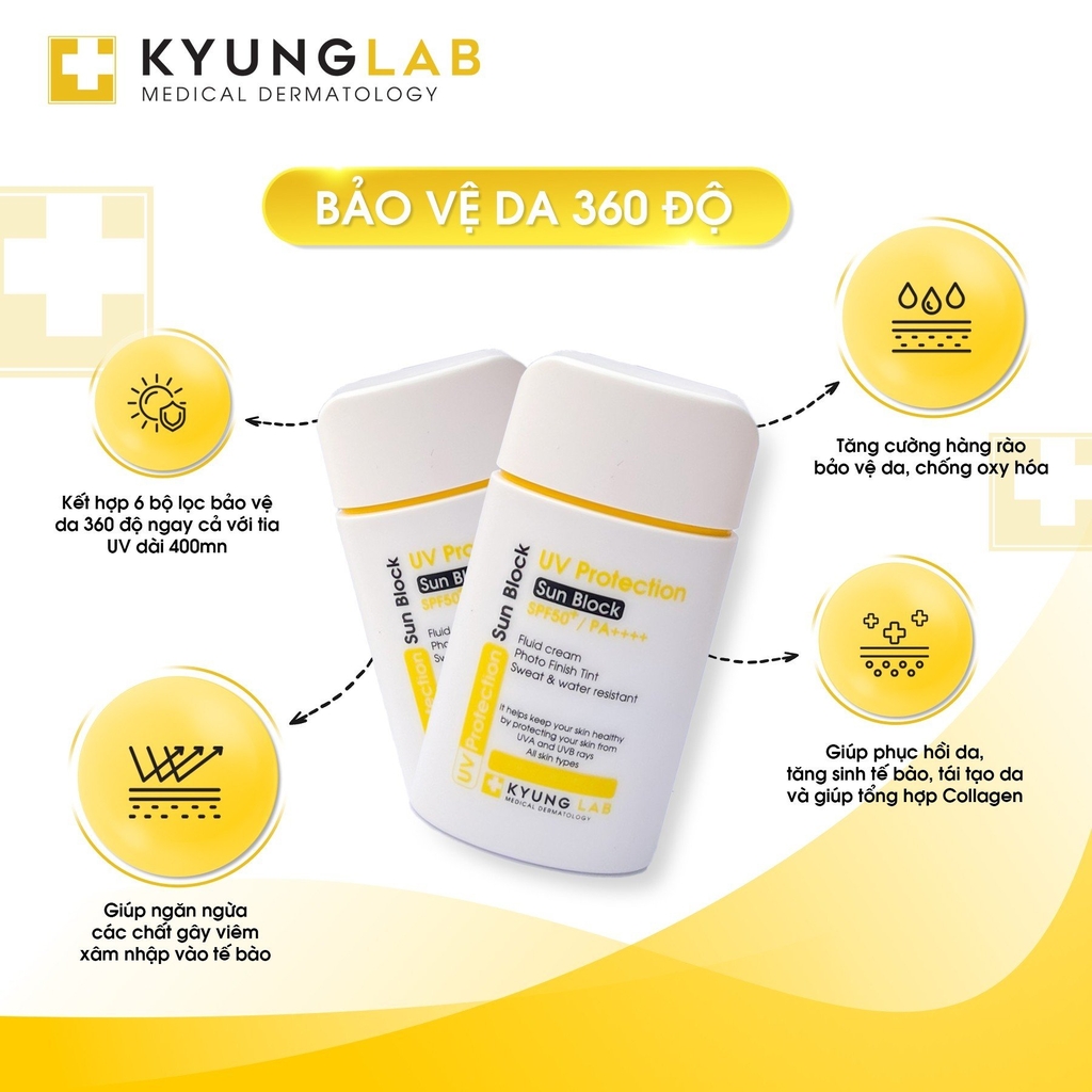 Kem chống nắng 6 màng lọc UV Protection Sun Block Kyunglab SPF50+ PA++++ bảo vệ da tối đa