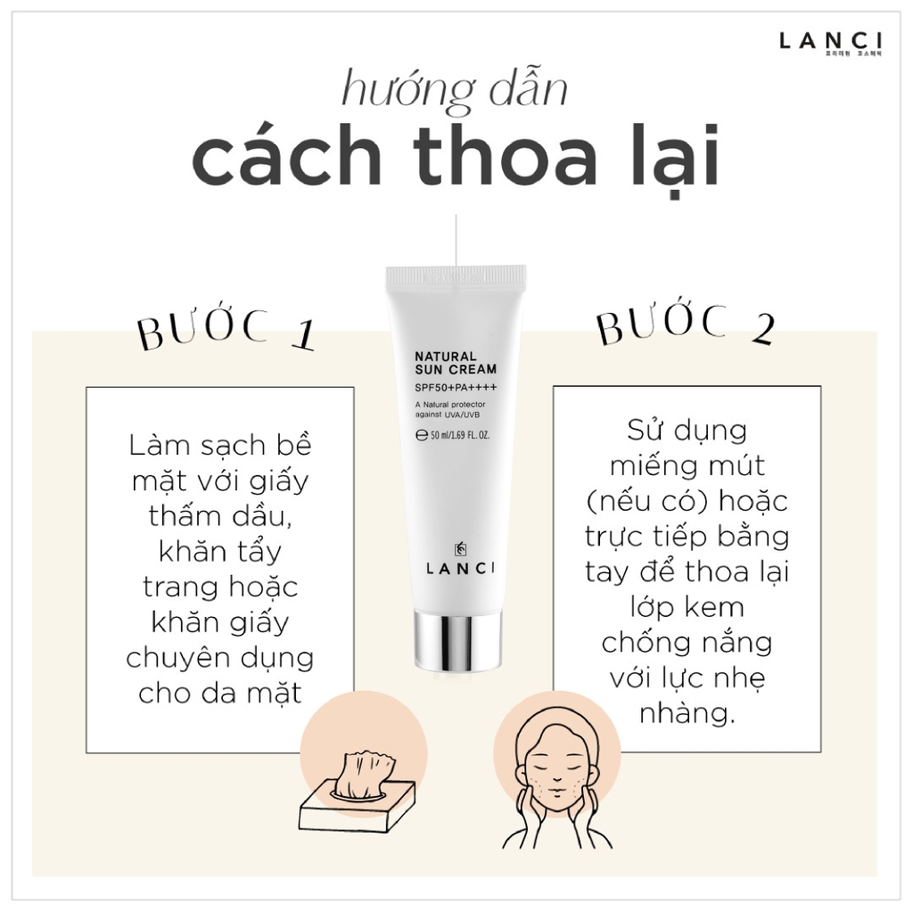 Kem Chống Nắng Dưỡng Ẩm LANCI Natural SunCream 50ml