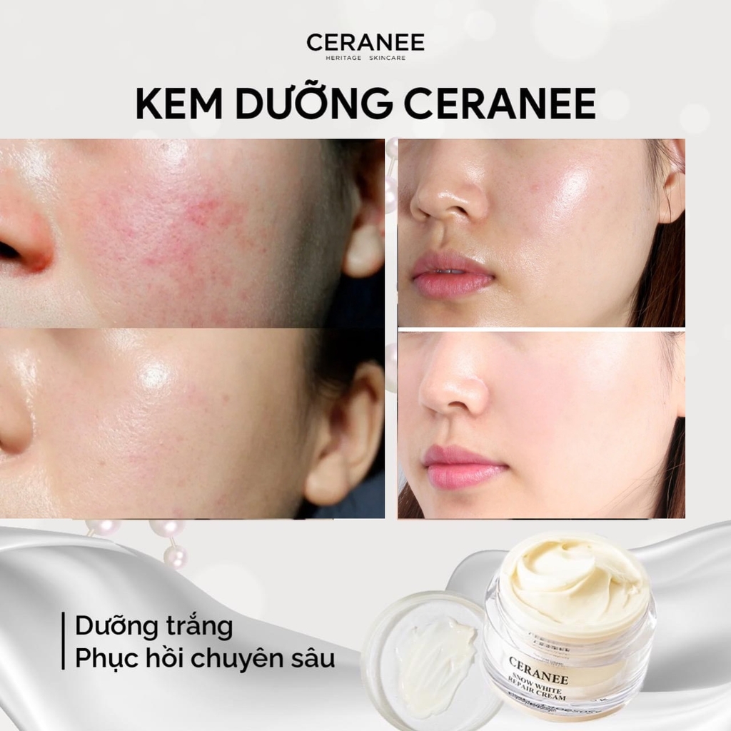 Kem Dưỡng Phục Hồi Da Ceranee Snow White Repair Cream 50g