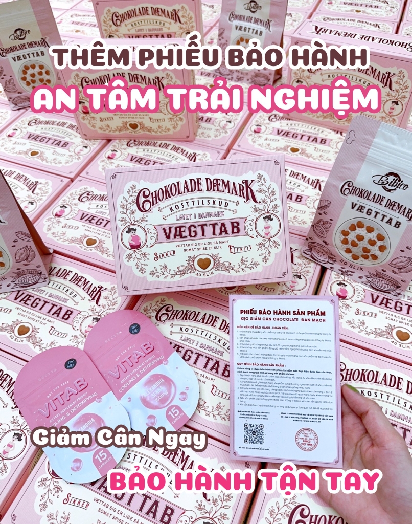 Kẹo Socola Giảm Cân Chokolade Danmark Vaegttab Đan Mạch - Hộp 40 Viên