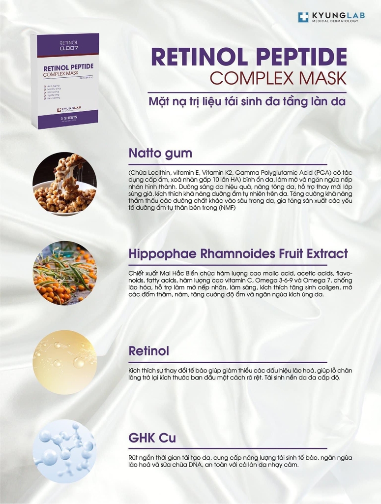 Mặt Nạ Retinol Peptide Complex Mask Kyunglab
