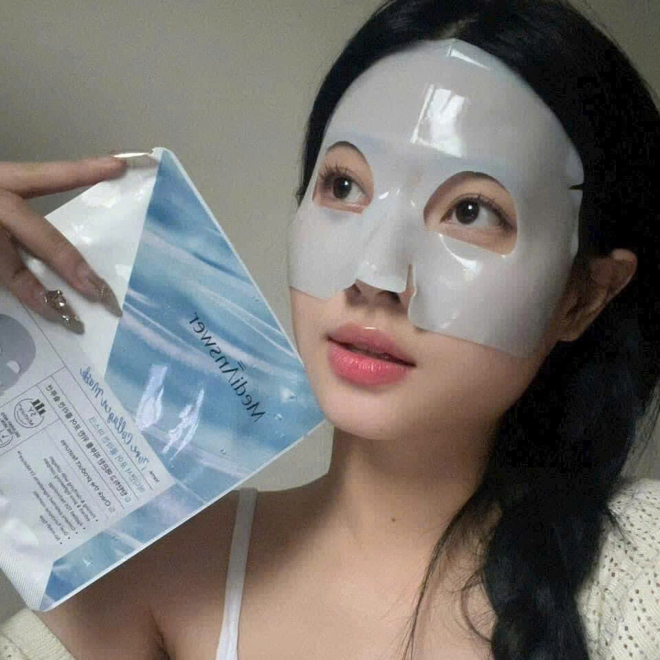 [Hộp 5 Miếng - Xanh] Mặt Nạ Thạch Pure Collagen MediAnswer - Giảm bã nhờn, se khít lcl