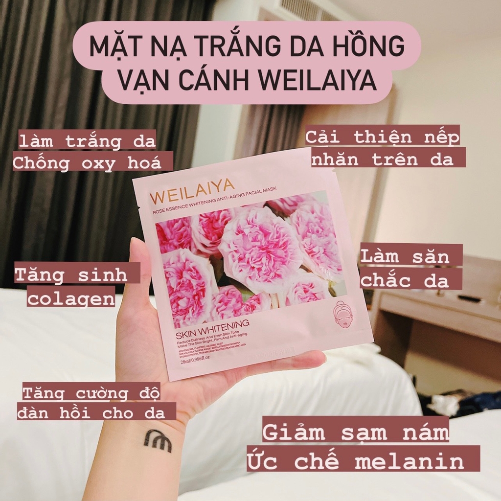 Mặt Nạ Trắng Da Hoa Hồng Vạn Cánh Weilaiya