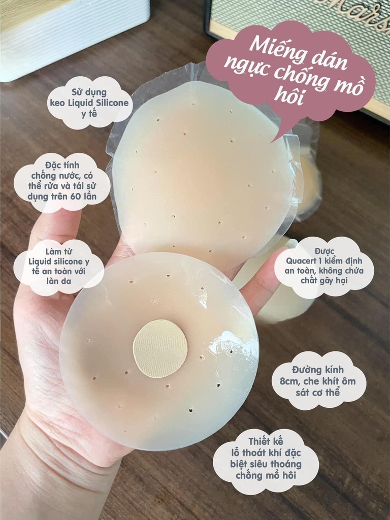 Miếng Dán Ngực Nâng Ngực Silicone Nhiệt Tự Thân Davichi Ôm Khít - Hộp 2 Cặp