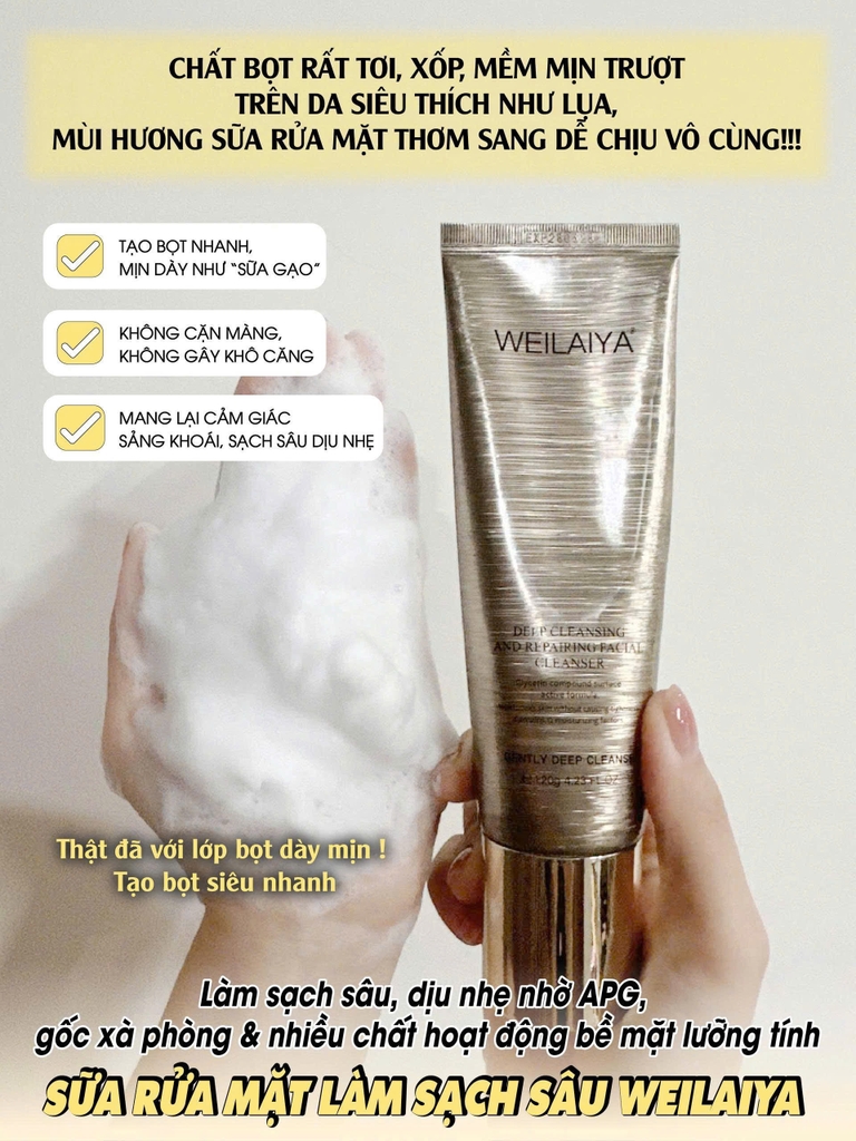 Sữa Rửa Mặt Weilaiya 120g