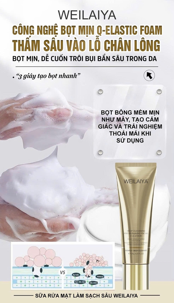 Sữa Rửa Mặt Weilaiya 120g