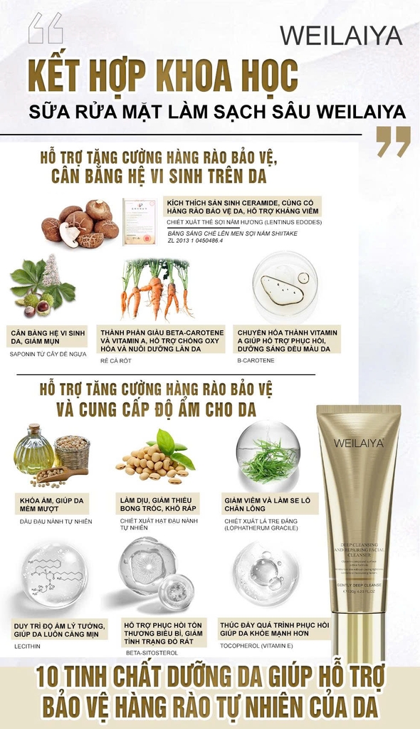 Sữa Rửa Mặt Weilaiya 120g