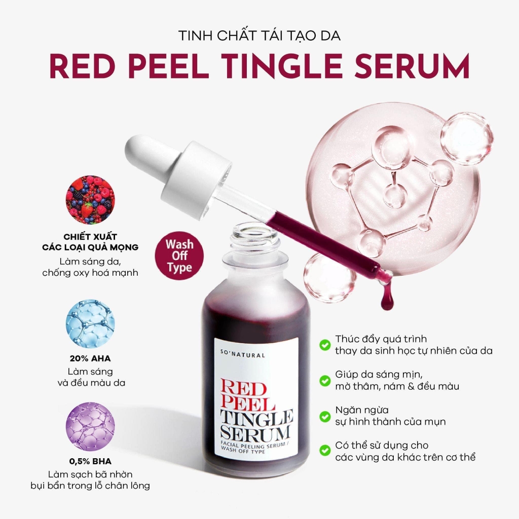 Tinh chất tẩy tế bào chết hóa học Redpeel Tingel Serum So Natural 35ml