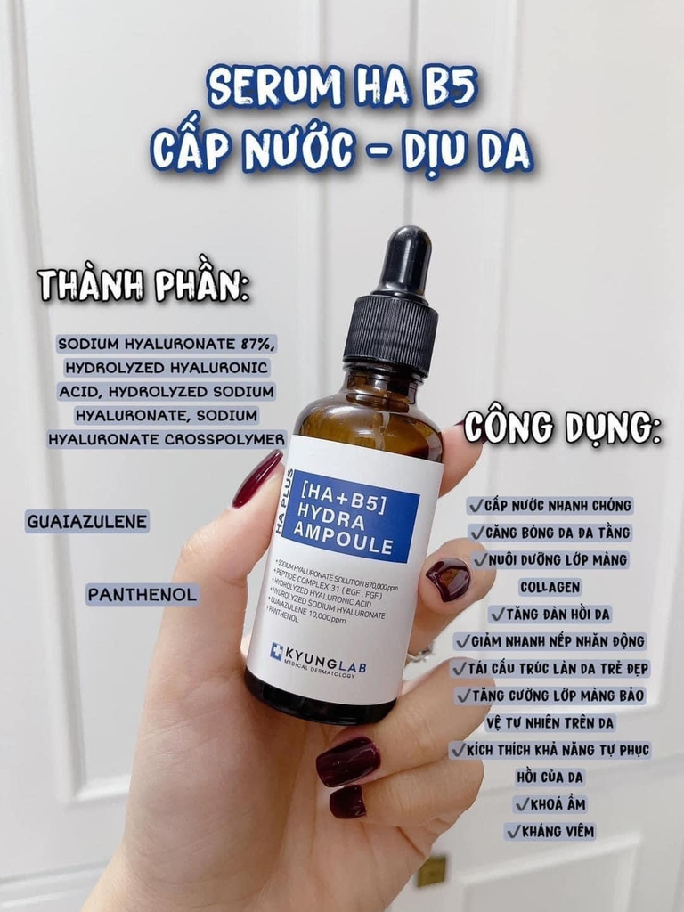 Serum HA B5 Kyung lab HA Plus Hydra Ampoule Căng Bóng Da