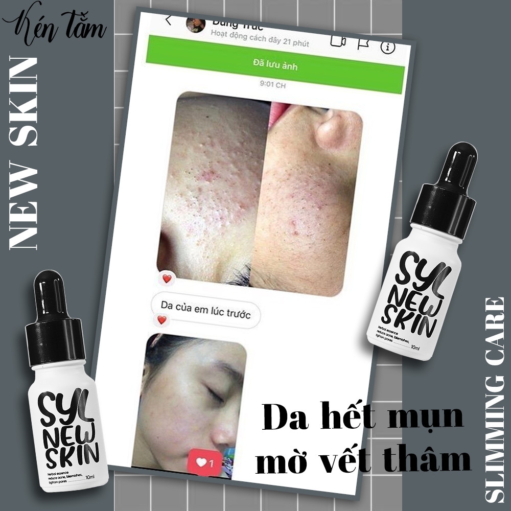 Serum Trị Mụn Kén Tằm NewSkin Sylic Phiên Bản Mới Lọ 10ml