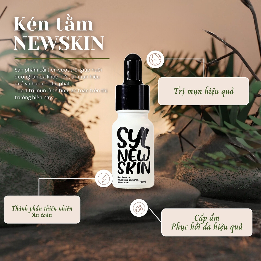 Serum Trị Mụn Kén Tằm NewSkin Sylic Phiên Bản Mới Lọ 10ml