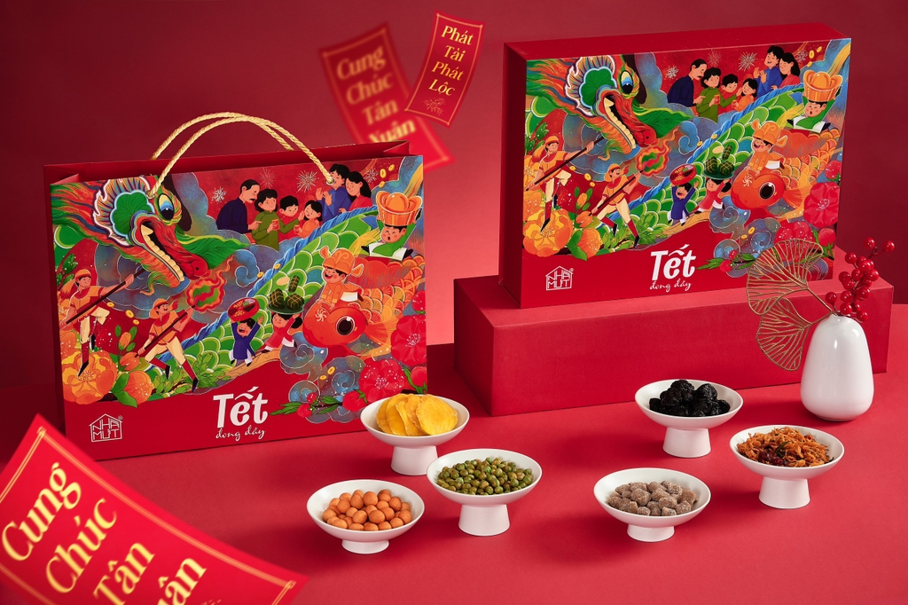 Hộp Qùa Tết Xuân Giáp Thìn 2024 Nhà Mứt - Sét Quà Tết Lộc Phát  1