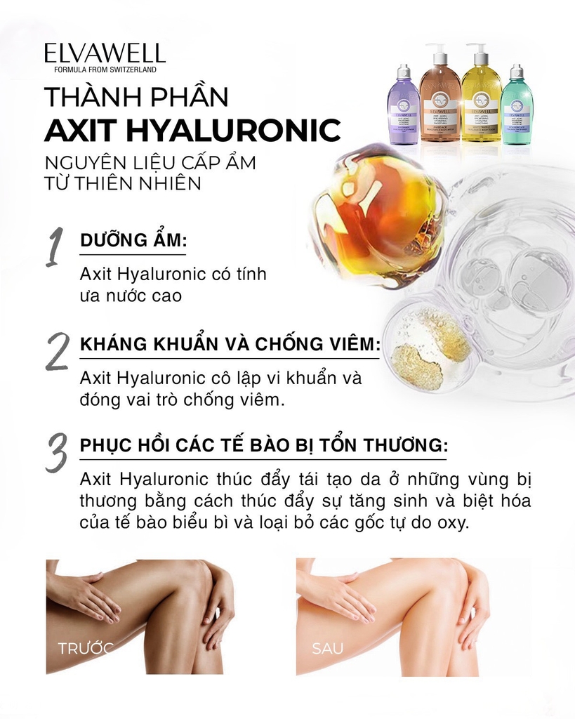 [Vàng] Sữa Tắm Nước Hoa Gel Thạch ELVAWELL - Honey Sugar 500ml