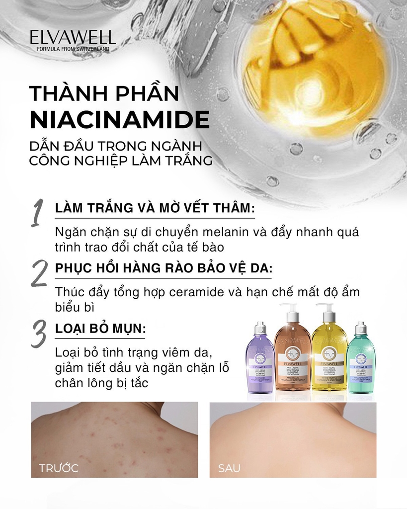 [Vàng] Sữa Tắm Nước Hoa Gel Thạch ELVAWELL - Honey Sugar 500ml