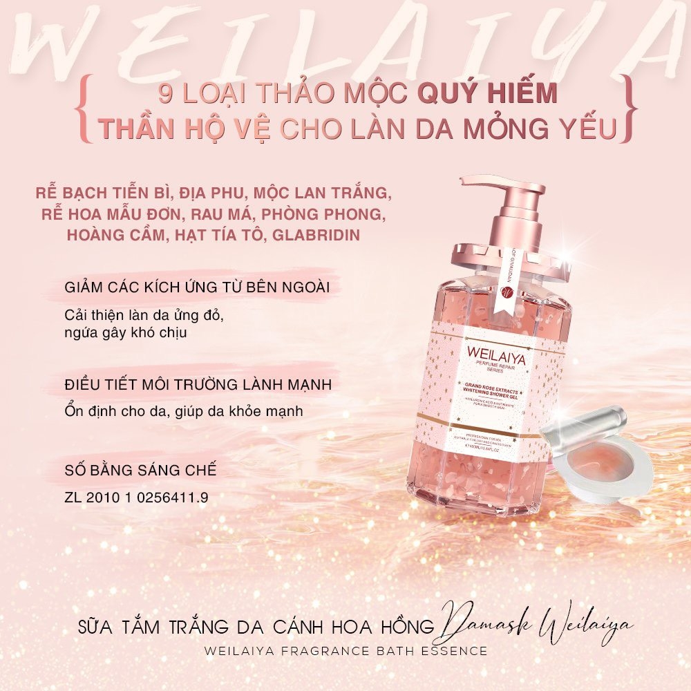 Combo Bộ Sản Phẩm Sữa Tắm + Gội Xả Phục Hồi + Dầu Hấp Tóc Weilaiya (4 SP)