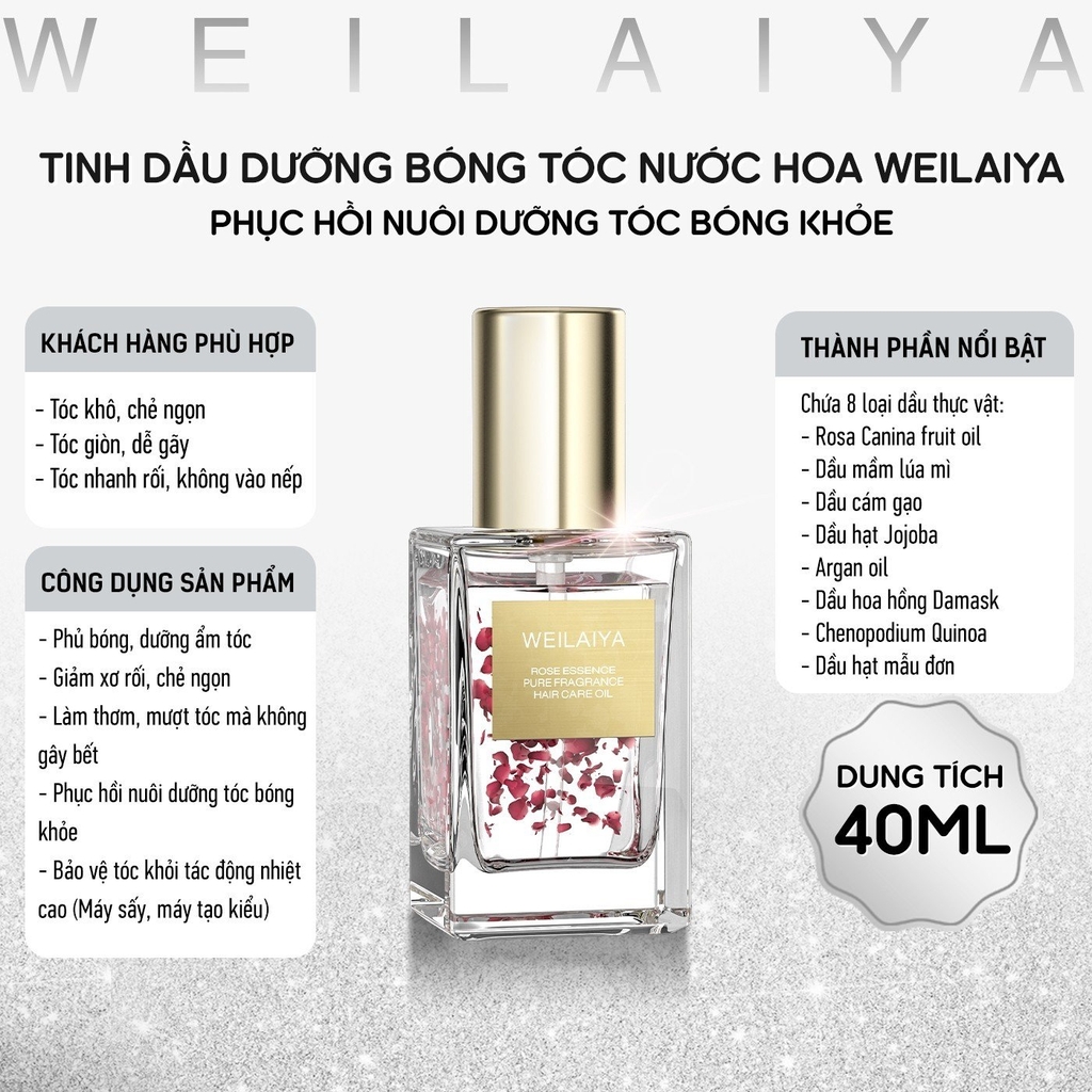 Tinh Dầu Dưỡng Tóc  Hoa Hồng Hương Nước Hoa Weilaiya 40ml