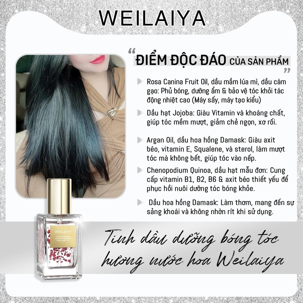 Tinh Dầu Dưỡng Tóc  Hoa Hồng Hương Nước Hoa Weilaiya 40ml