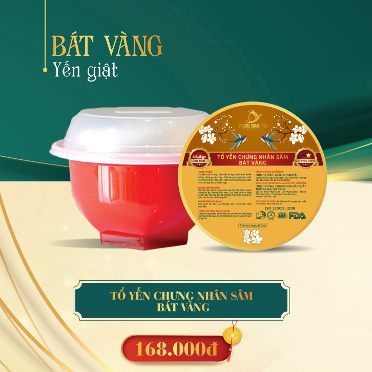 Yến Chưng Thảo Mộc Thượng Hoàng Yến Công Nghệ Tự Sôi Bát Vàng
