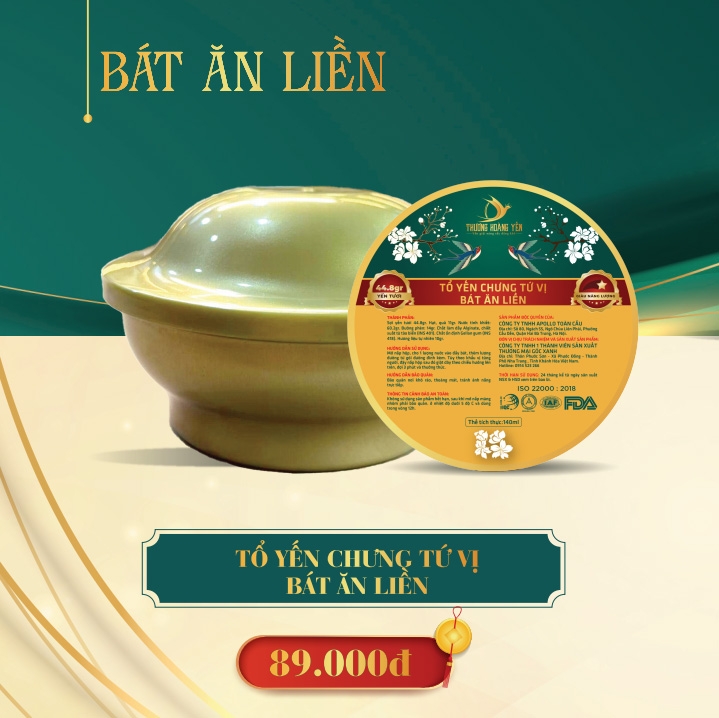 Yến Chưng Thảo Mộc Ăn Liền Thượng Hoàng Yến Bát Ăn Liền