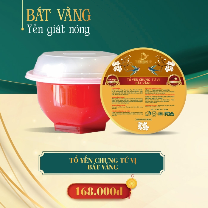 Yến Chưng Thảo Mộc Thượng Hoàng Yến Công Nghệ Tự Sôi Bát Vàng