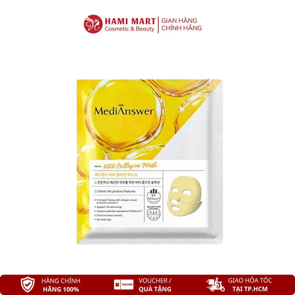 Mặt Nạ Thạch Collagen MediAnswer - Màu Vàng (Chống Lão Hóa)