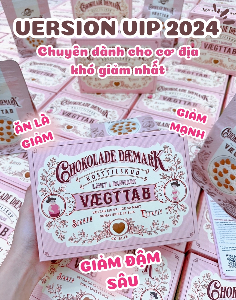 Kẹo Socola Giảm Cân Chokolade Danmark Vaegttab Đan Mạch Mẫu Mới - Hộp 40 Viên